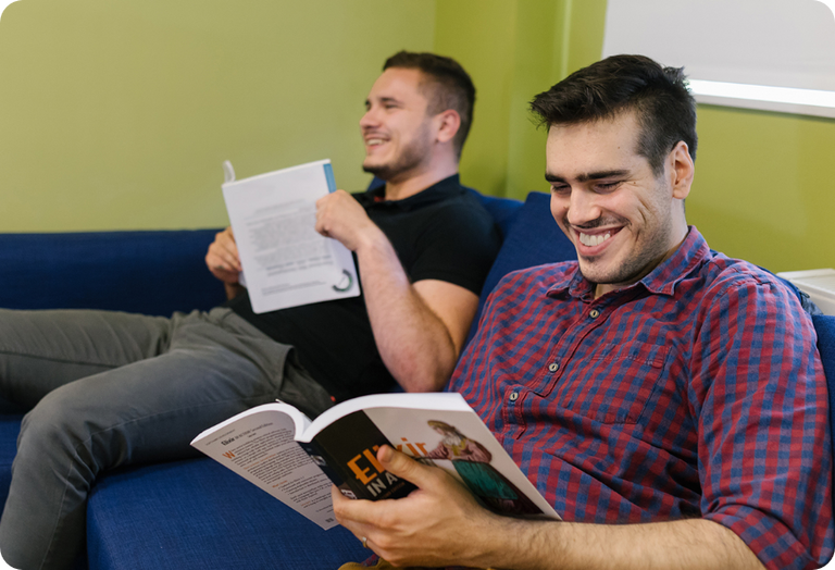 Kodius members studying and having fun in relax zone