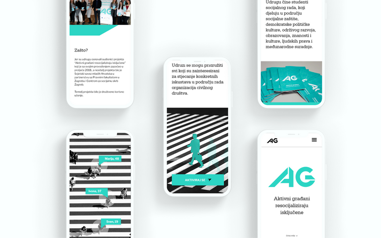 Kodius' mockup of Aktivni građani page; development phase