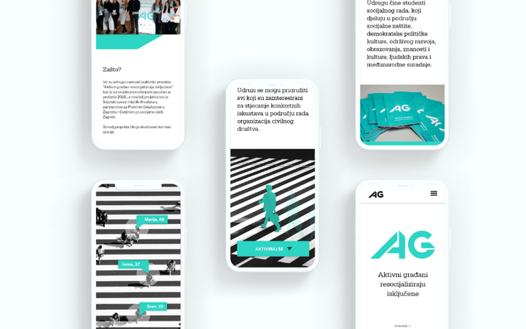 Kodius' mockup of Aktivni građani page; development phase