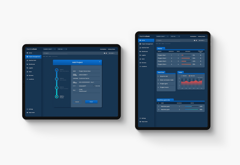 Kodius' mockup of cloud-based project management tool for Worcon; development phase