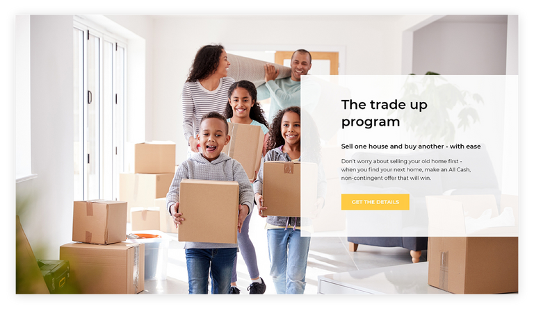 Kodius' mockup of UpEquity page; depicting a family atmosphere