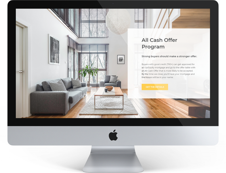 Kodius' mockup of UpEquity page; development phase; project vision preview