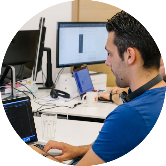 Step three image - Branimir working at his work post